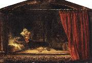 REMBRANDT Harmenszoon van Rijn The Holy Family with a Curtain USA oil painting artist